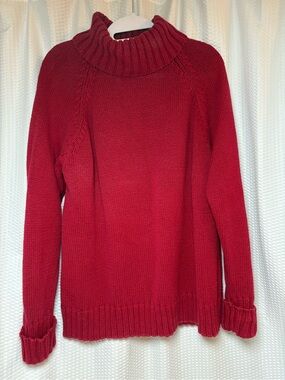 Tribeca Studio VTG red turtleneck sweater ramie & cotton blend size 1X
